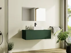 Best Vente-unique Mueble de baño suspendido con lavabo mate - 94 x 32 cm - TEANA Verde