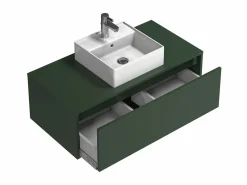 Best Vente-unique Mueble de baño suspendido con lavabo mate - 94 x 32 cm - TEANA Verde