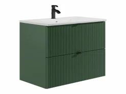 Discount Mueble de baño suspendido estriado mate, lavabo para encastrar, , 80 cm, ZEVINI Mueble De Baño Simple