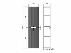 Sale Mueble de baño suspendido, lavabo de encastre y columna, estriado - PAVANI Conjunto De Baño
