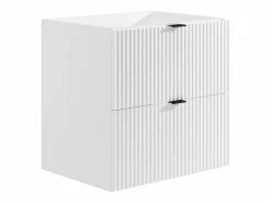 Online Vente-unique Mueble de baño suspendido estriado, lavabo encastrado, columna, , 60 cm, ZEVINI Blanco