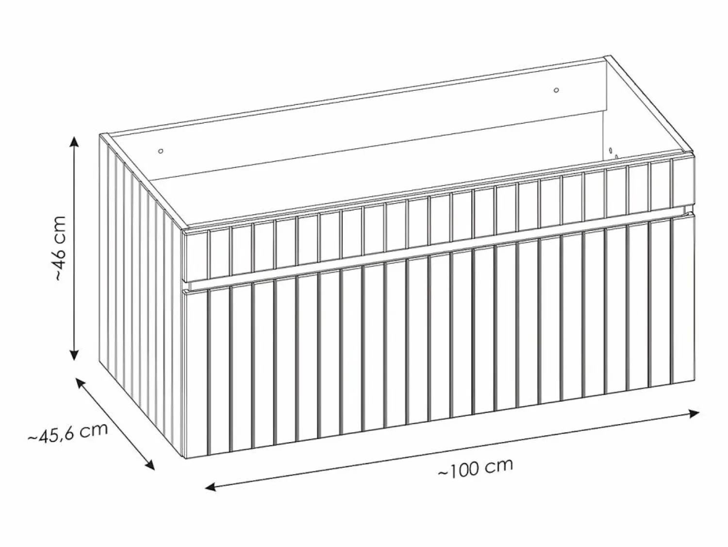 Sale Mueble de baño suspendido en rosa con lavabo encastrado, 100 cm, SATARA Mueble De Baño Simple