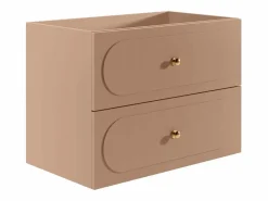 Sale Mueble de baño suspendido rosa antiguo con lavabo empotrado, 80 cm, SATOBAL Mueble De Baño Simple