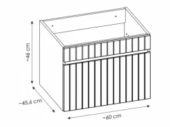 Sale Mueble de baño suspendido en rosa con lavabo encastrado, 60 cm, SATARA Mueble De Baño Simple