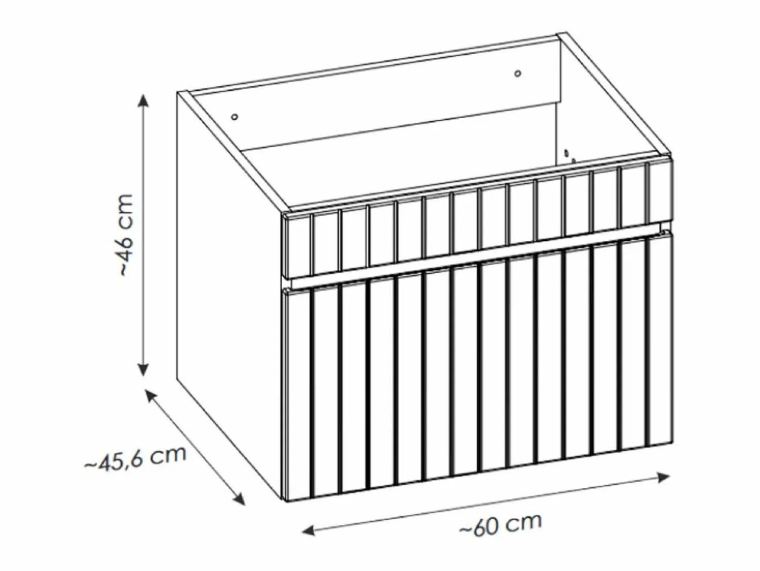 Sale Mueble de baño suspendido en rosa con lavabo encastrado, 60 cm, SATARA Mueble De Baño Simple