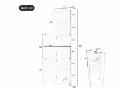 Merax Mueble de baño triangular - 51,7 x 32 x 155,4 cm - con 2 compartimentos abiertos + 2 puertas - MDF -