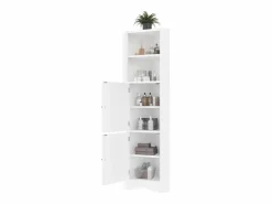 Merax Mueble de baño triangular - 51,7 x 32 x 155,4 cm - con 2 compartimentos abiertos + 2 puertas - MDF -