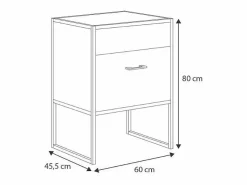 Online Mueble de Baño 60x45,5x80 cm Roble Artesanal y Negro – Estructura de Acero Macizo, Frentes Laminados y Tiradores Metálicos Marru00f3n