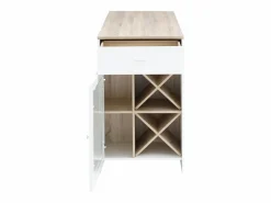 Best Mueble de bar con almacenamiento - Blanco y natural - NIRAYA Muebles De Bar|Mueble Bar