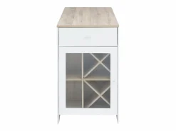 Best Mueble de bar con almacenamiento - Blanco y natural - NIRAYA Muebles De Bar|Mueble Bar
