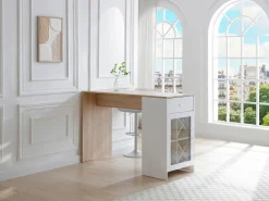 Best Mueble de bar con almacenamiento - Blanco y natural - NIRAYA Muebles De Bar|Mueble Bar