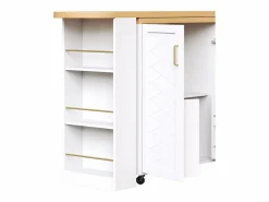 Mueble de bar extensible - pivotante - 228x39x104cm - con 2 puertas y 3 cajones - con estantes laterales - Mueble Bar