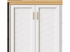 Mueble de bar extensible - pivotante - 228x39x104cm - con 2 puertas y 3 cajones - con estantes laterales - Mueble Bar