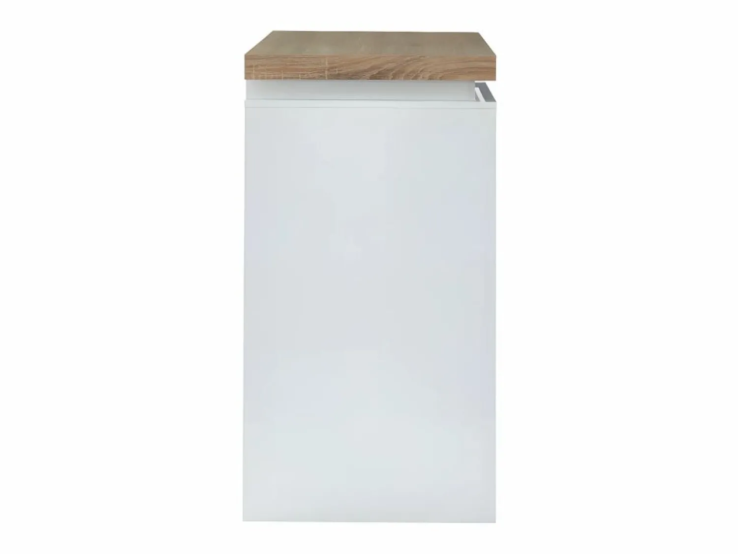 Vente-unique Mueble de bar luminosos - MDF lacado blanco - LEDs - Blanco y roble. HALO II