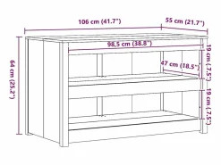 Discount vidaxl Mueble de Cocina 106 x 55 x 64 cm Madera de pino macizo Blanco