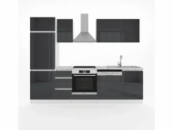 Mueble de cocina antracita brillo intenso/blanco 270x57.7x81.6 optima Cocina Completa