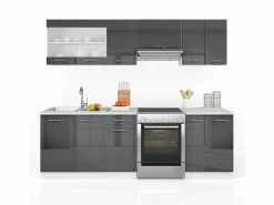Online Mueble de cocina antracita brillo intenso/blanco 240x60x81.6 raul Cocina Completa