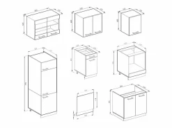 Vicco Mueble de cocina blanco brillo intenso/roble dorado 300x60x81.6 r-line