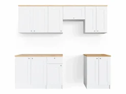 Best Vicco Mueble de cocina 240x60x81.6 bergamo Blanco