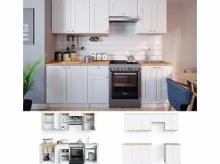 Best Vicco Mueble de cocina 240x60x81.6 bergamo Blanco
