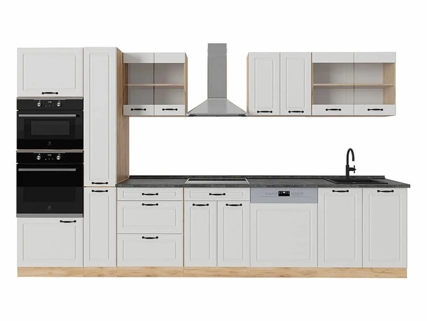 Sale Mueble de cocina casa de campo blanca/roble dorado 350x46x81.6 r-line Cocina Completa