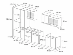 Sale Mueble de cocina casa de campo blanca/roble dorado 350x46x81.6 r-line Cocina Completa