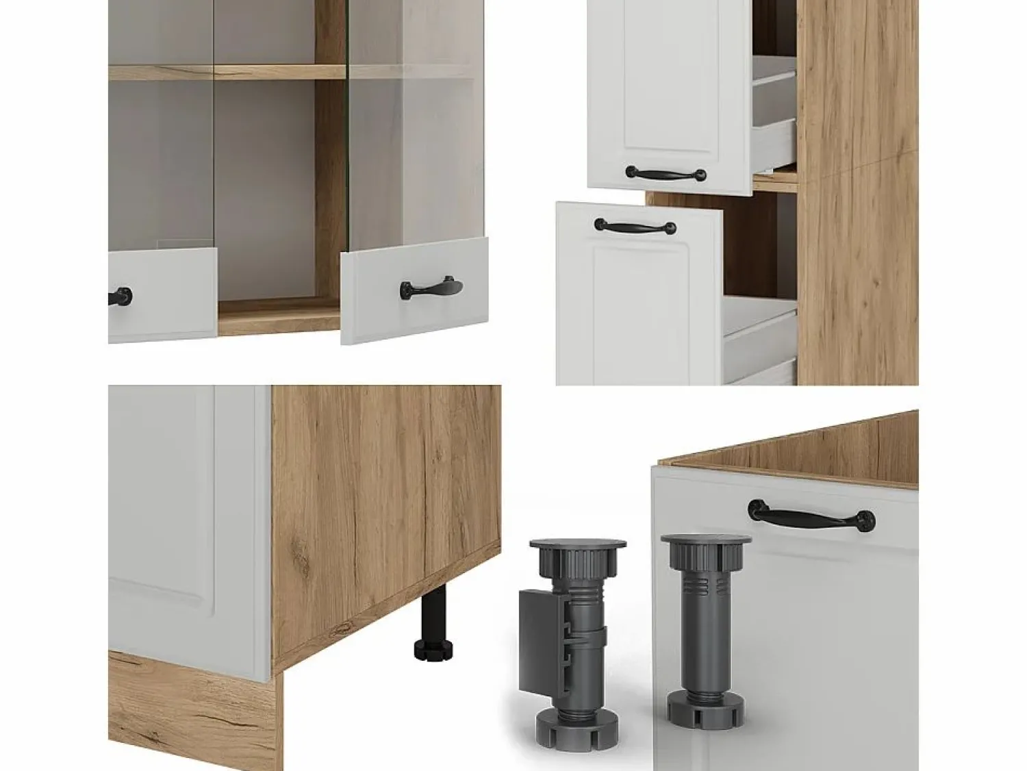 Sale Mueble de cocina casa de campo blanca/roble dorado 350x46x81.6 r-line Cocina Completa