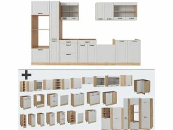 Sale Mueble de cocina casa de campo blanca/roble dorado 350x46x81.6 r-line Cocina Completa