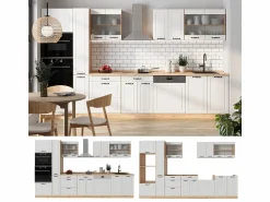 Sale Mueble de cocina casa de campo blanca/roble dorado 350x46x81.6 r-line Cocina Completa