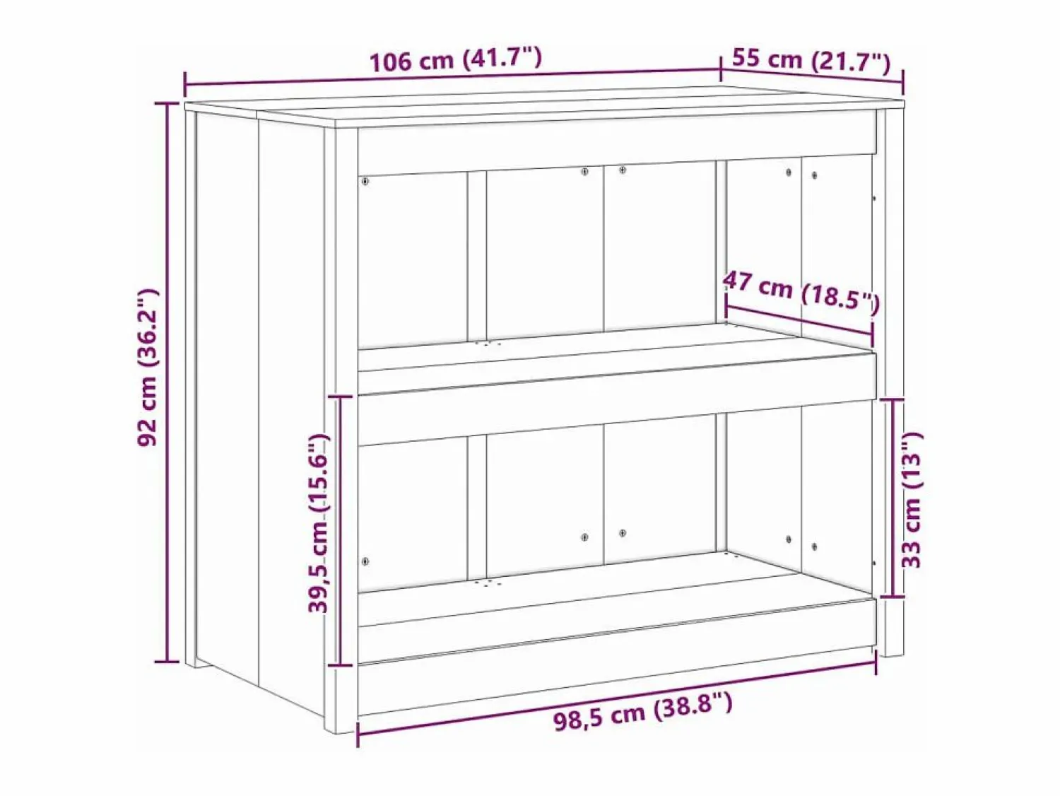 vidaxl Mueble de Cocina con estante Roble Marrón 106 x 55 x 92 cm