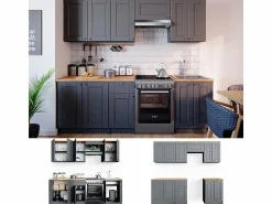 Sale Mueble de cocina gris noble 240x60x81.6 bergamo Cocina Completa