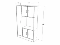 Best Mueble de cocina haaus Arno, 5 puertas, , 90 x 32 x 150 cm Blanco