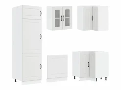 Online vidaxl Mueble de cocina Kalmar 14 piezas madera contrachapada Blanco