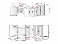 vidaxl Mueble de cocina Kalmar 11 piezas madera contrachapada