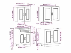 vidaxl Mueble de cocina Kalmar 4 piezas madera contrachapada