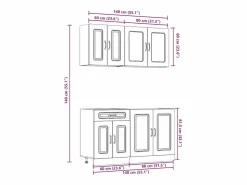 vidaxl Mueble de cocina Kalmar 4 piezas madera contrachapada