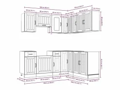Best Mueble de cocina Kalmar negra 11 piezas madera contrachapada Cocina Completa