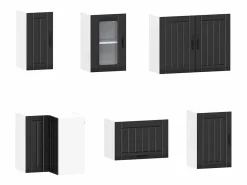 Best Mueble de cocina Kalmar negra 11 piezas madera contrachapada Cocina Completa