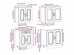Clearance vidaxl Mueble de cocina Kalmar negra 4 piezas madera contrachapada Negro