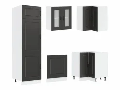 Clearance vidaxl Mueble de cocina Kalmar negra 14 piezas madera contrachapada Negro