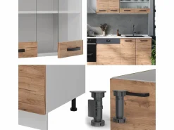 Discount Mueble de cocina oro potencia roble/blanco 300x46x81.6 r-line Cocina Completa