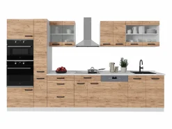 Vicco Mueble de cocina oro potencia roble/blanco 350x46x81.6 r-line