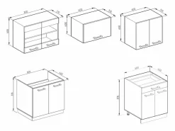 New Vicco Mueble de cocina oro power roble/antracita 200x60x81.6 r-line Color natural oscuro