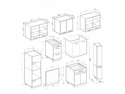 Online Mueble de cocina oro power roble/antracita 350x46x81.6 r-line Cocina Completa