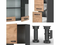 Online Mueble de cocina oro power roble/antracita 350x46x81.6 r-line Cocina Completa