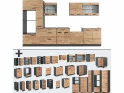 Online Mueble de cocina oro power roble/antracita 350x46x81.6 r-line Cocina Completa