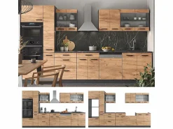 Online Mueble de cocina oro power roble/antracita 350x46x81.6 r-line Cocina Completa