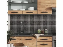Discount Mueble de cocina oro power roble/antracita 240x60x81.6 raul Cocina Completa