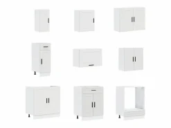 Best vidaxl Mueble de cocina Porto 14 piezas madera contrachapada Blanco