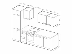Hot Vicco Mueble de cocina precioso gris/blanco 270x57.1x81.6 optima Gris claro